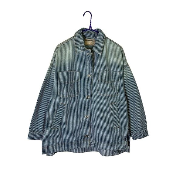 Free People We The Free Madison City Jacket at Free People in Railroad Stripe XS - Picture 4 of 6